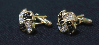 black-and-white-windmill-design-golden-metallic-cufflinks