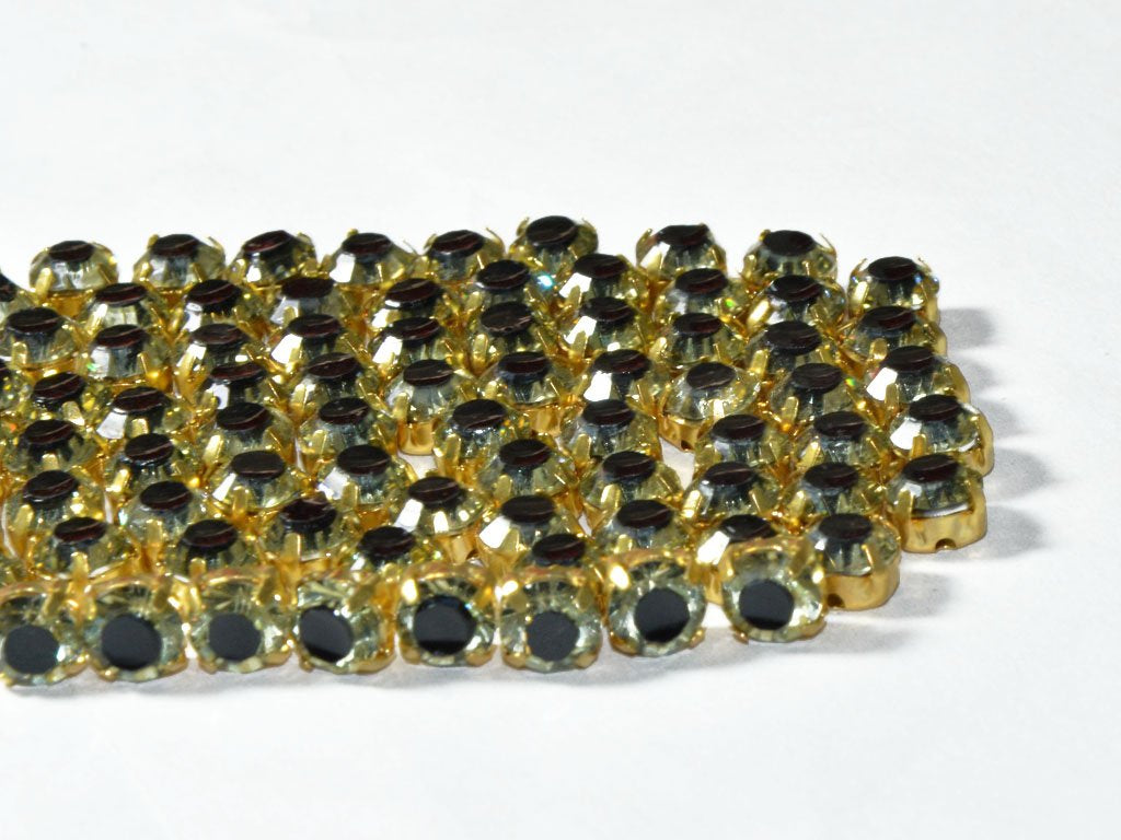 Black Circular Glass Stone with Golden Catcher (4575717589061)