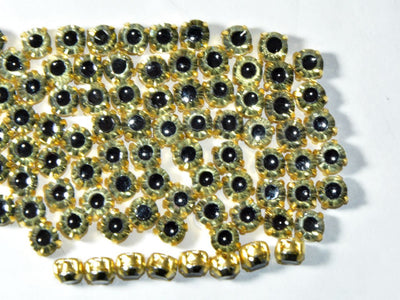 Black Circular Glass Stone with Golden Catcher (4575717589061)