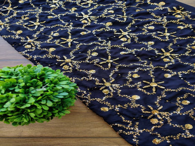 black-heavy-embellished-golden-sequinned-georgette-fabric