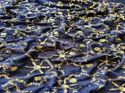 black-heavy-embellished-golden-sequinned-georgette-fabric