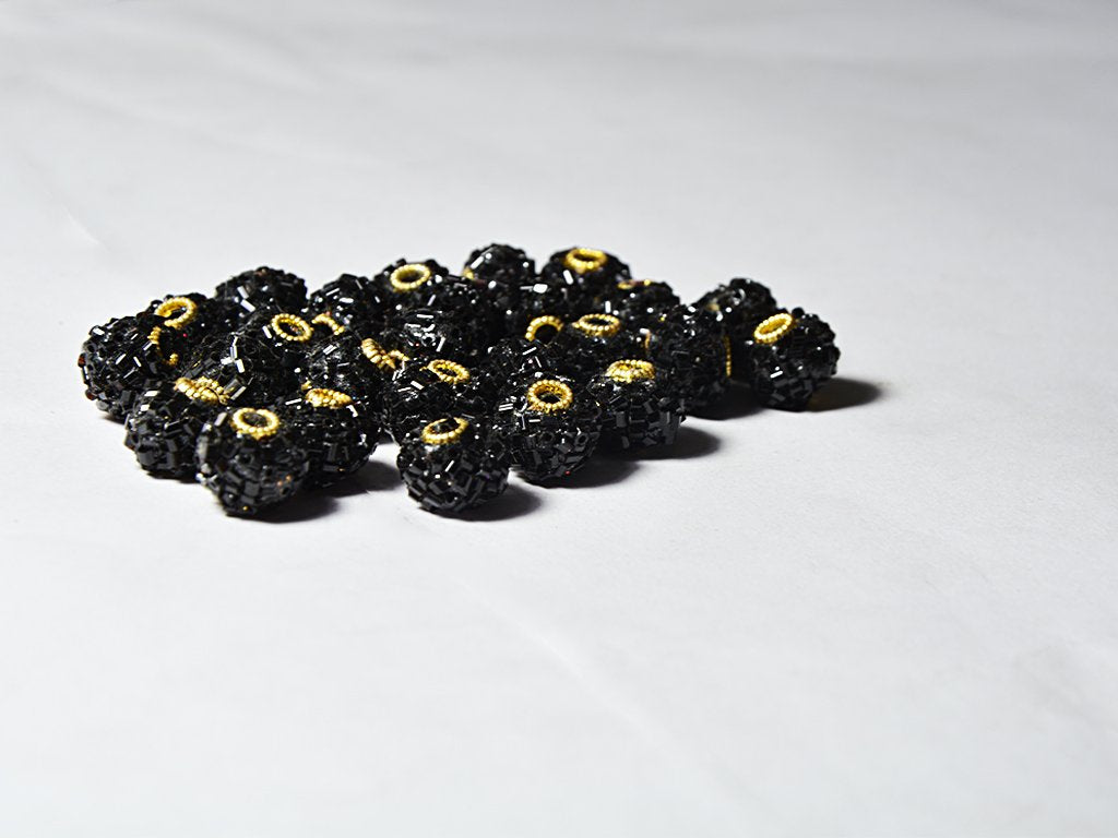 black-spherical-beaded-clay-beads