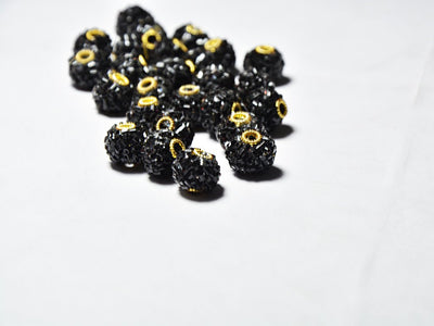 black-spherical-beaded-clay-beads