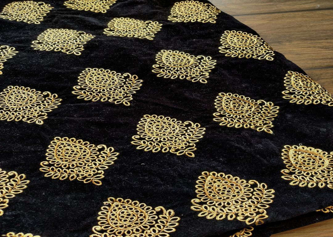 black-stiff-taffeta-velvet-with-golden-zari-work-butas-all-over-1