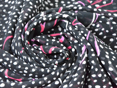black-white-polka-pink-floral-digital-printed-georgette-fabric