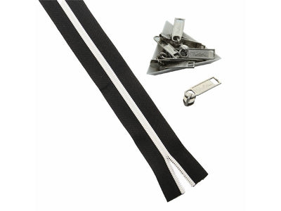 black-with-white-nylon-sewing-zippers-1-38-inch-with-steel-zip-pullers-for-making-bags-accessories