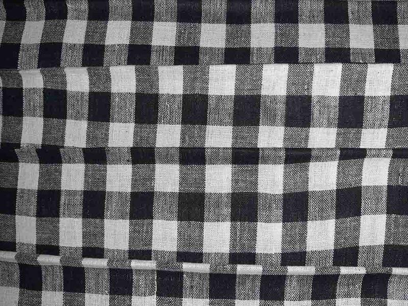 black-white-checks-printed-handloom-cotton-fabric