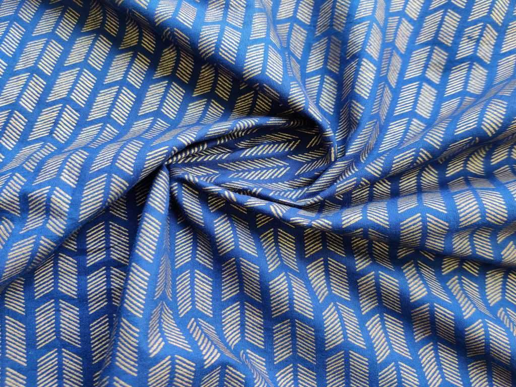 blue-cotton-fabric-with-golden-foil-print