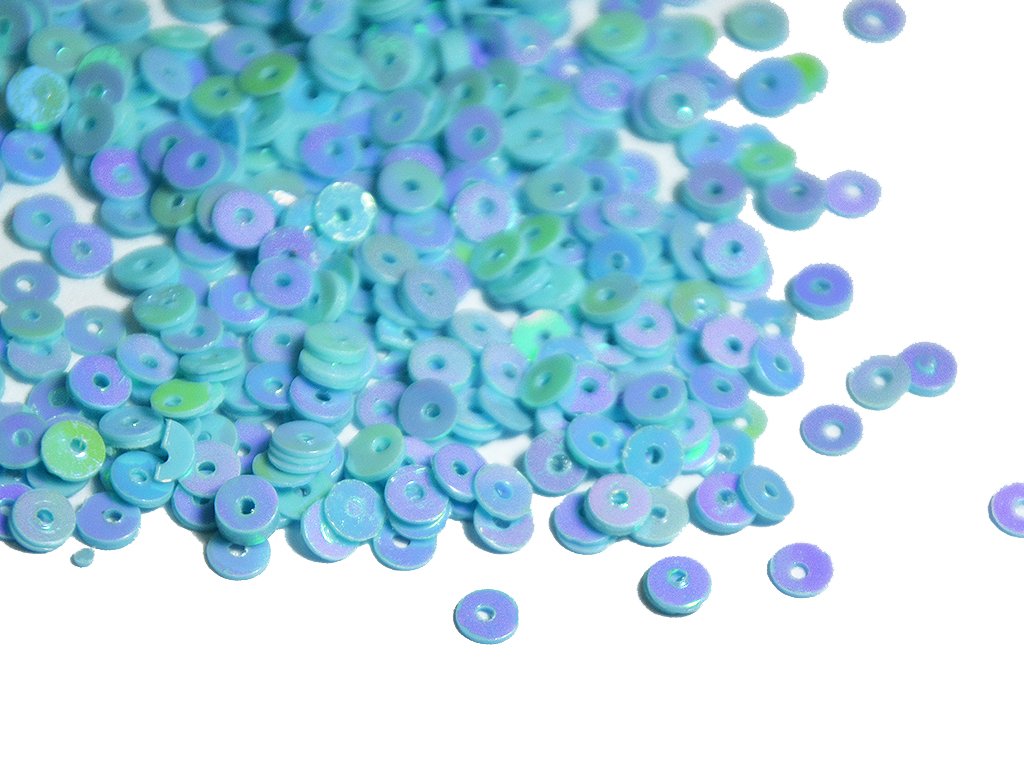 Blue Rainbow Opaque Circular Plastic Sequins