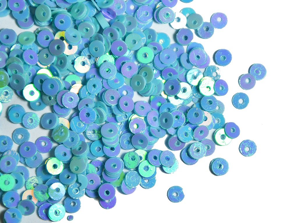 Blue Rainbow Opaque Circular Plastic Sequins