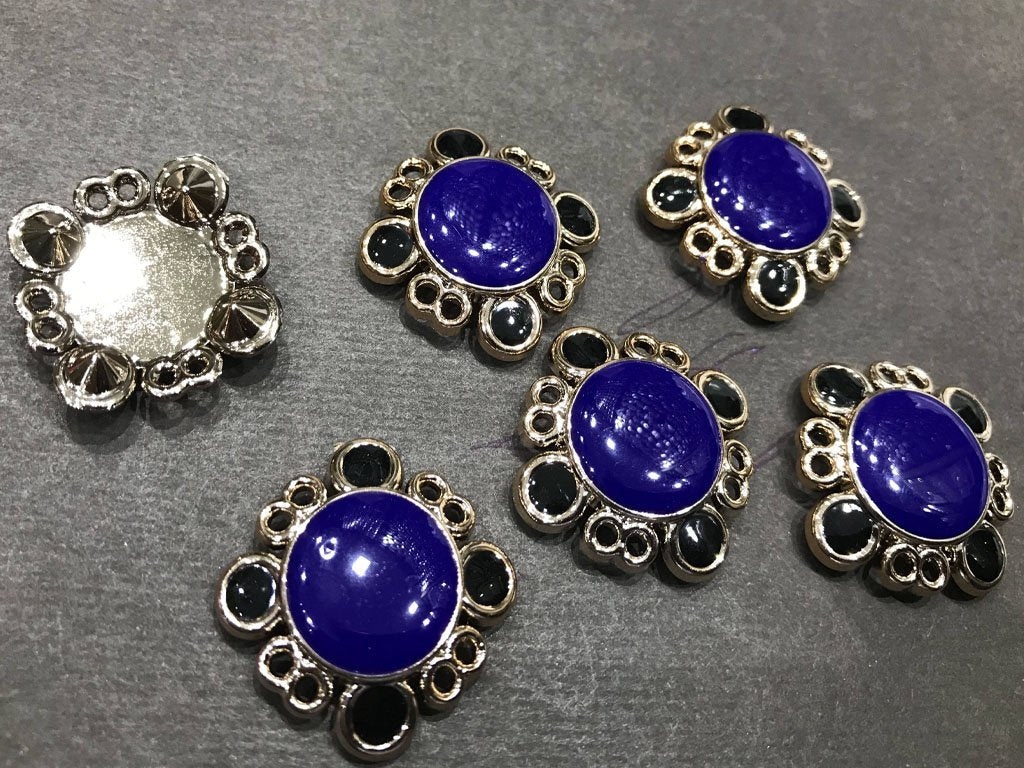 blue-square-plastic-stone-with-ccb-frame-enamel-fill-30-mm