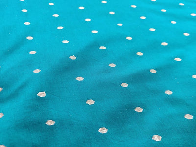 bottle-green-taffeta-silk-fabric-with-golden-banarsi-butis