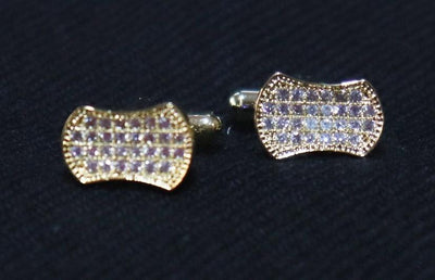 bow-design-crystal-studded-golden-metallic-cufflinks