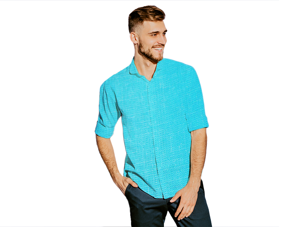 bright-blue-cotton-linen-shirting-fabric-kbg-ss-cl-12-sf