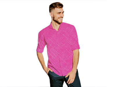 bright-pink-cotton-linen-shirting-fabric-kbg-ss-cl-11-sf