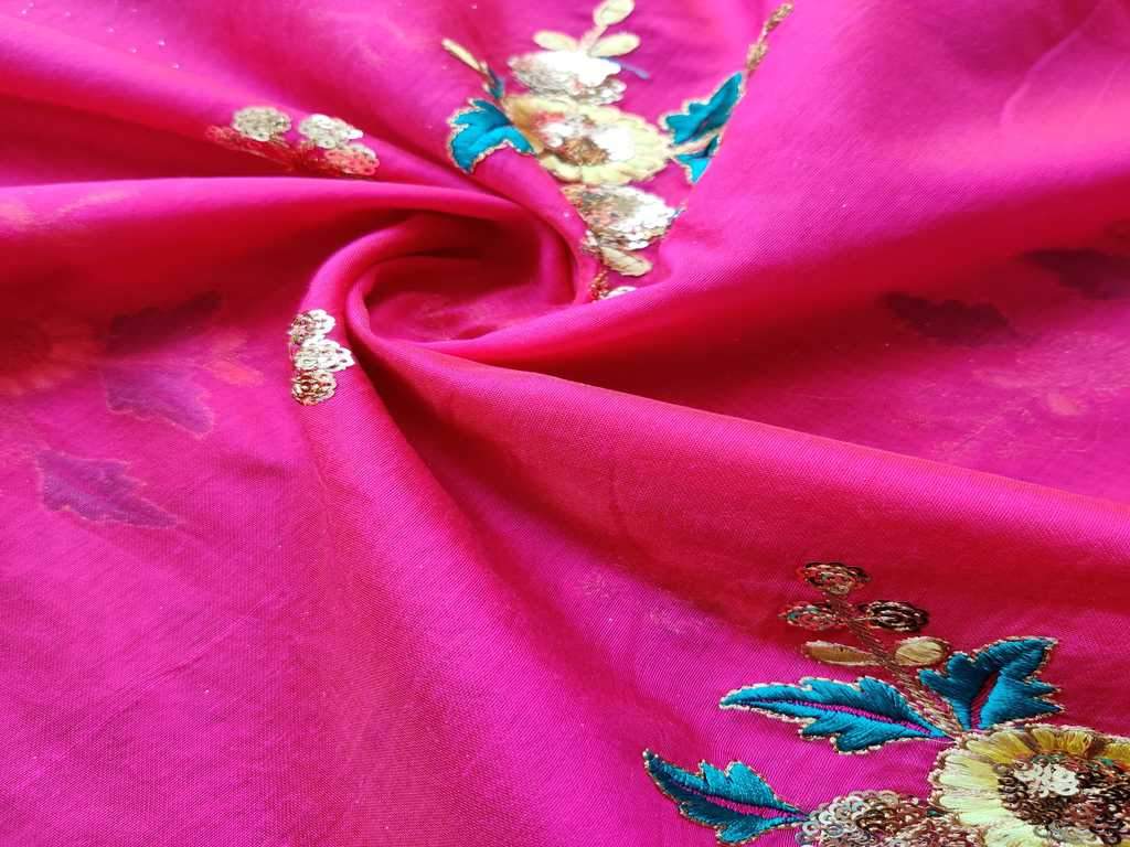 bright-pink-chanderi-with-sequins-thread-embroidery