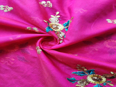 bright-pink-chanderi-with-sequins-thread-embroidery