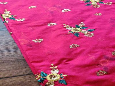 bright-pink-chanderi-with-sequins-thread-embroidery