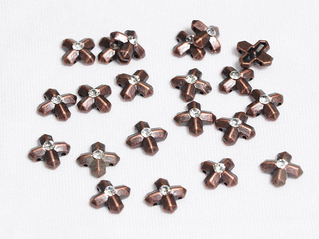bronze-cross-designer-plastic-beads-14x14-mm