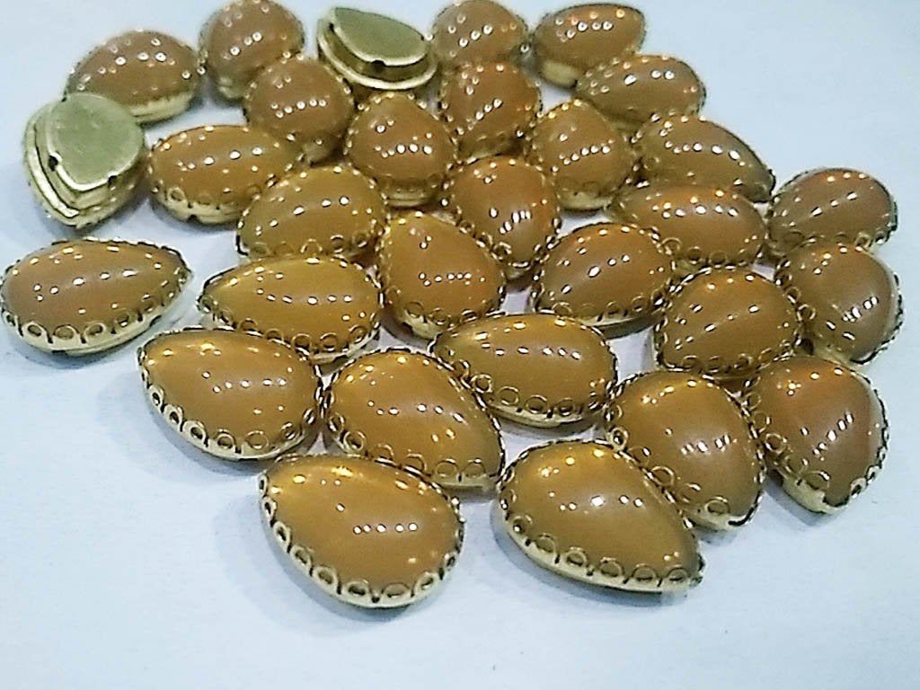 brown-drop-plastic-stones-with-catcher-14x10-mm