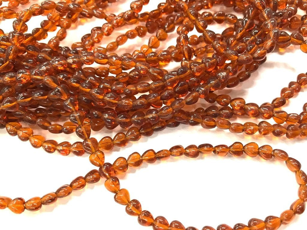 brown-heart-pressed-glass-beads