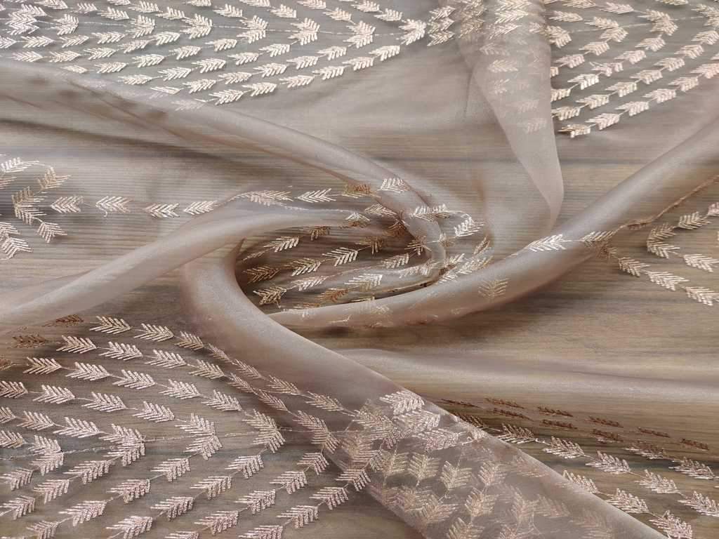 brown-organza-fabric-with-rose-gold-embroidery