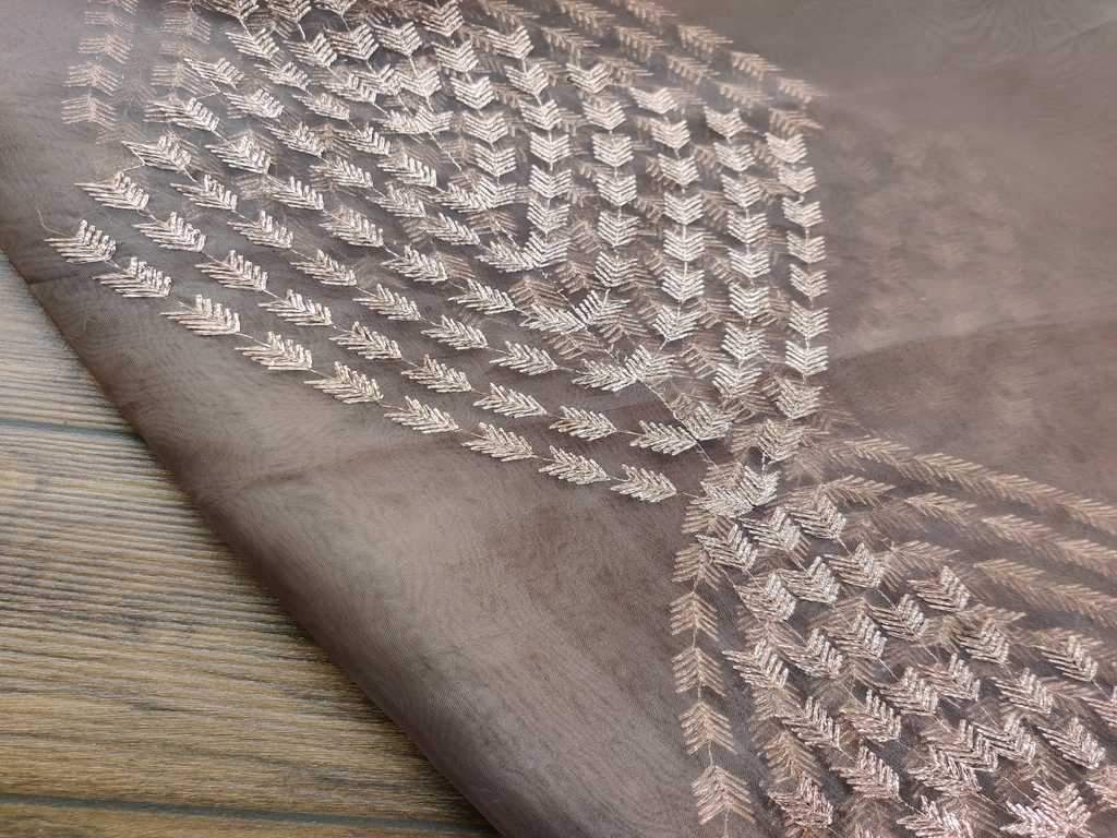 brown-organza-fabric-with-rose-gold-embroidery