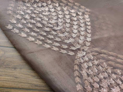 brown-organza-fabric-with-rose-gold-embroidery