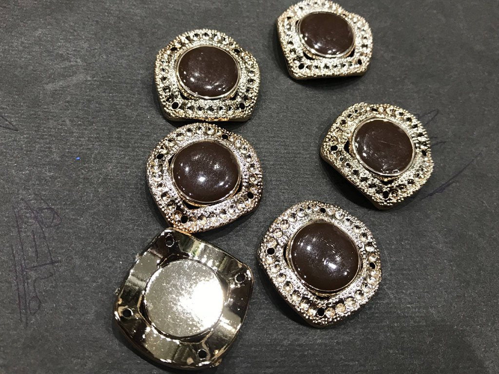 brown-square-plastic-stone-with-ccb-frame-enamel-fill-29-mm