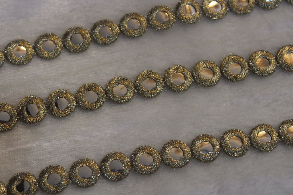 Golden Fancy Sequins Trim Border