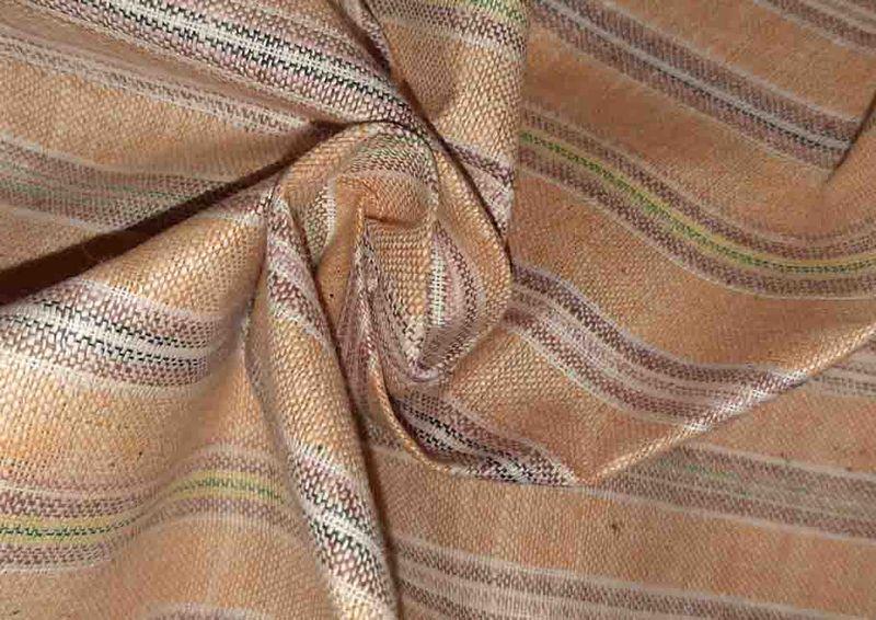 carrot-maroon-white-colour-stripes-handloom-cotton-fabric