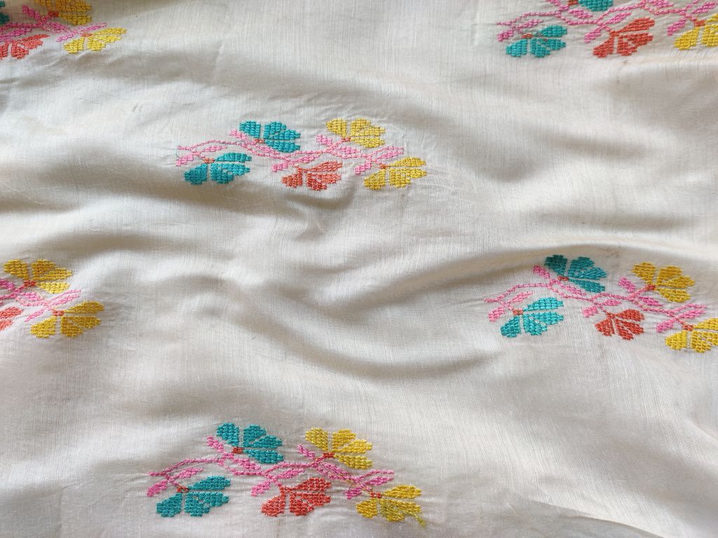 cream-chanderi-fabric-with-cross-stitch-embroidery