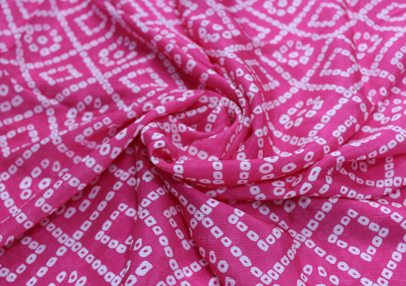 Pink Traditional Digital Printed Viscose Chinon Fabric