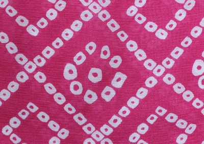 Pink Traditional Digital Printed Viscose Chinon Fabric