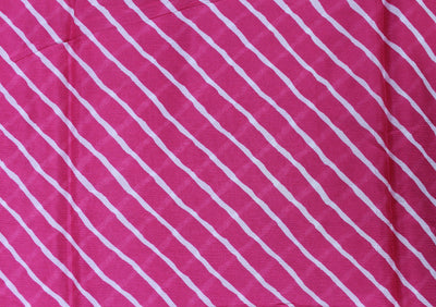 Pink Stripes Viscose Chinon Digital Printed Fabric