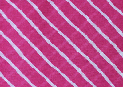 Pink Stripes Viscose Chinon Digital Printed Fabric
