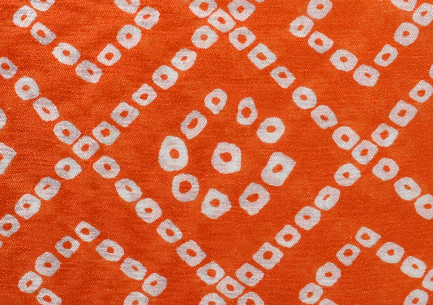 Orange Traditional Viscose Chinon Digital Printed Fabric