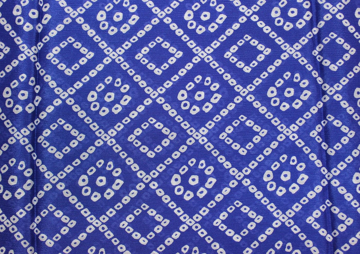 Blue Traditional Viscose Chinon Digital Printed Fabric