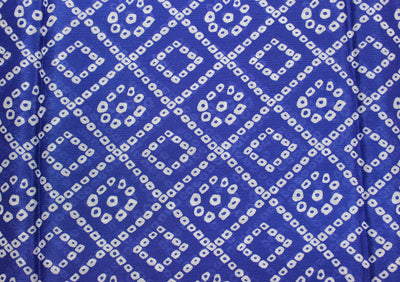 Blue Traditional Viscose Chinon Digital Printed Fabric