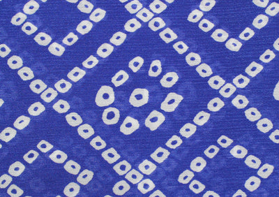 Blue Traditional Viscose Chinon Digital Printed Fabric