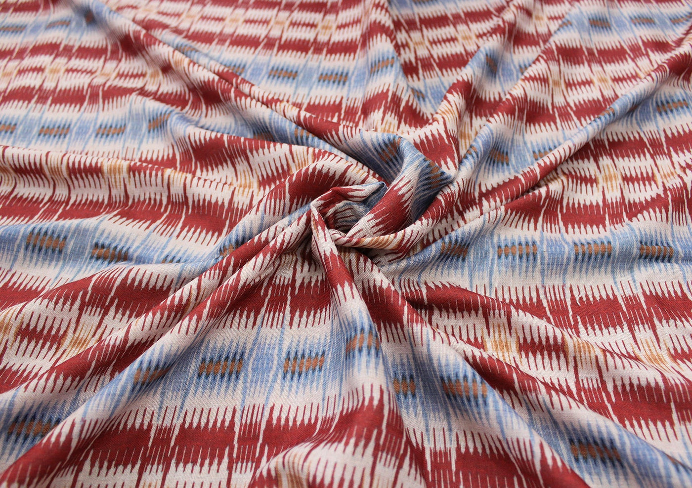 Multicolor Abstract Digital Printed Cotton Slub Fabric