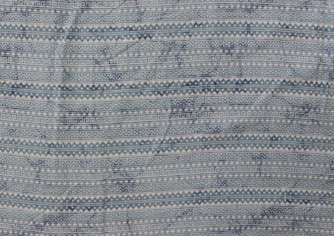 Blue Traditional Digital Printed Cotton Slub Fabric