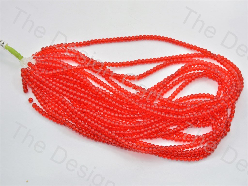 Red Round Pressed Glass Beads Strings - The Design Cart (434687672354)