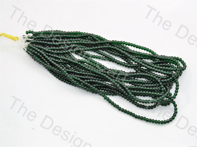 Dark Green Round Pressed Glass Beads Strings - The Design Cart (434687737890)