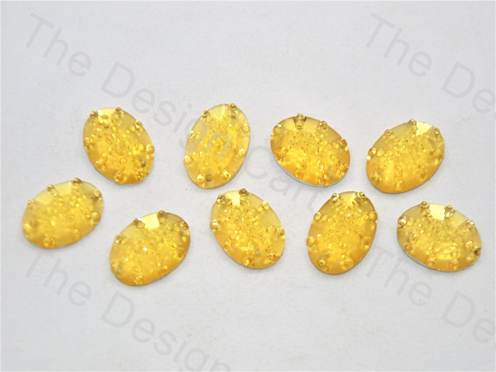 Golden Oval Sugar Resin Stone (439157817378)