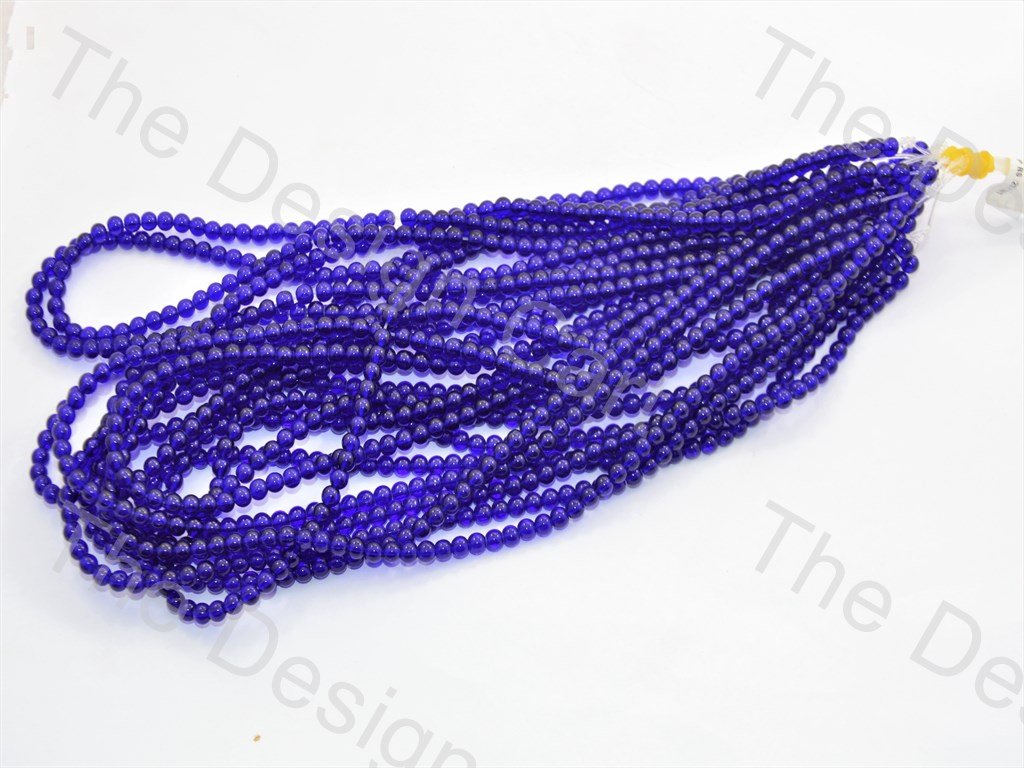 Blue Round Pressed Glass Beads Strings - The Design Cart (434687836194)
