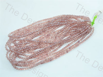 Light Brown Round Pressed Glass Beads Strings - The Design Cart (434687967266)