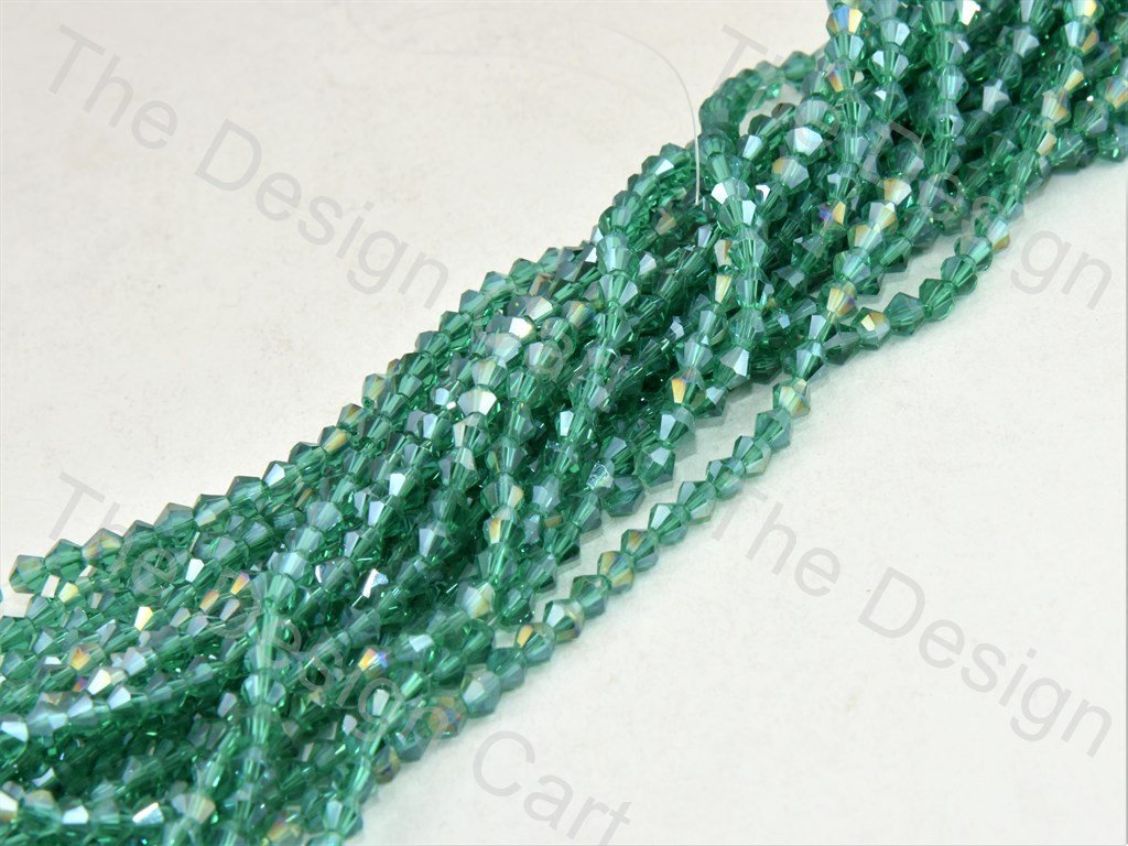 Green Rainbow Transparent Bicone Crystal Beads (399624044578)