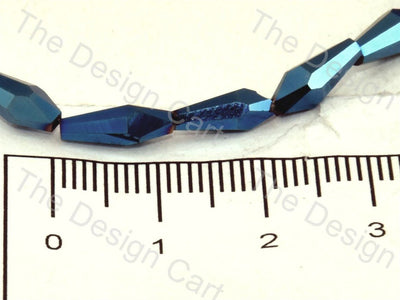 Blue Metallic Conical Crystal Beads - The Design Cart (399624339490)
