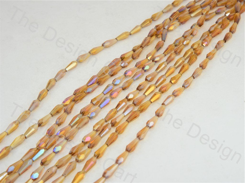 Light Brown Transparent Rainbow Conical Crystal Beads (399624962082)